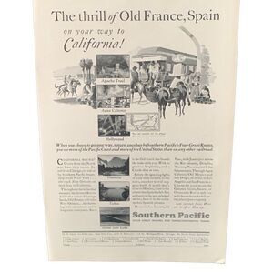 Vintage 1931 Southern Pacific Old France Spain Ad Advertisement